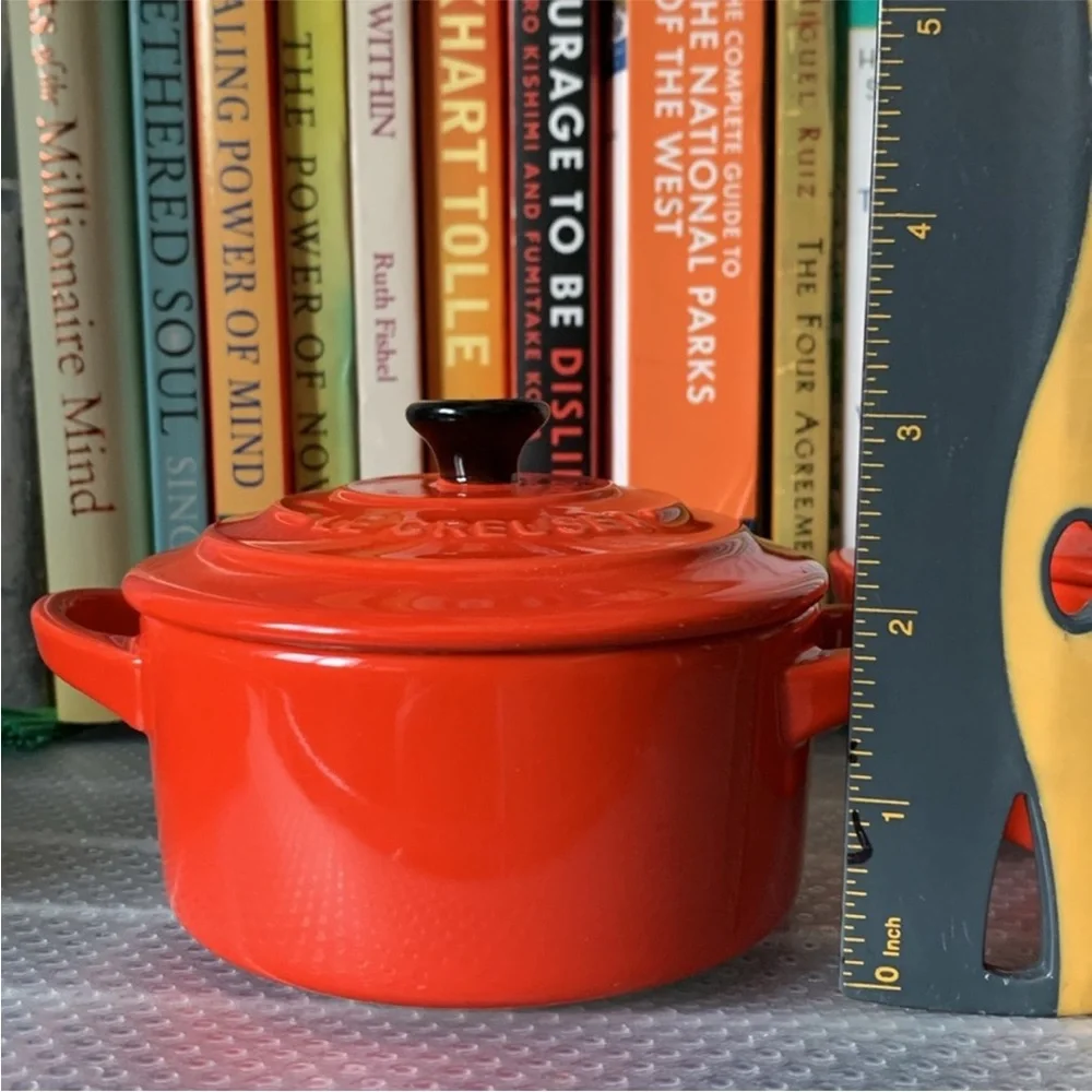 NEW LE CREUSET Red Stoneware Mini Cocotte
